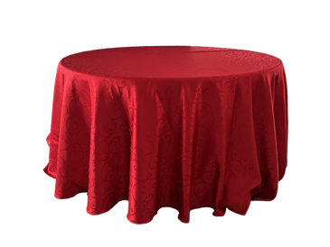 red polyester scroll tablecloth