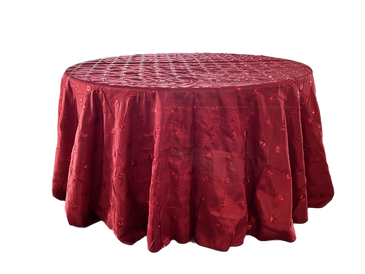 red sequin dot tablecloth