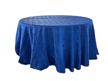 royal blue sequin dot tablecloth