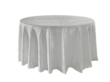 white brocade polyester tablecloth