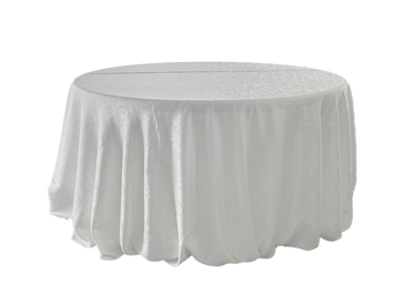 white scroll polyester tablecloth