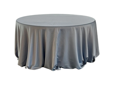 dusty blue lamour satin tablecloth