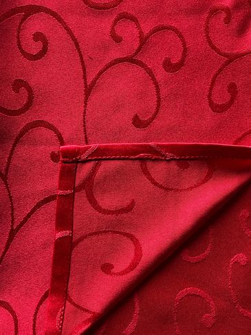 red polyester scroll napkin