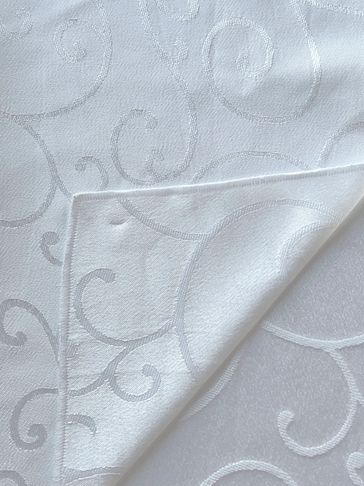 white polyester scroll napkin