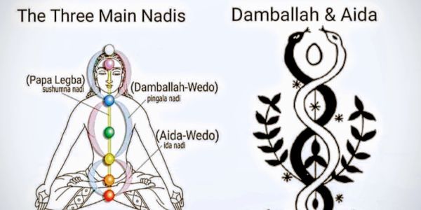 Voodoo Kundalini: Three Primary Nadis
Papa Legba = Sushumna
Damballah = Pingala
Aida = Ida