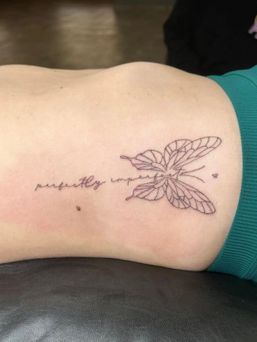 Perfectly Imperfect dainty, fine line tattoo by Hector Salazar Tattoos in Yuma AZ