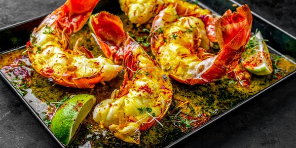 a plate of gourmet shrimp