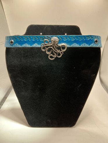 Hand painted Cthuthlu necklace, for the pirate who defeated the beast