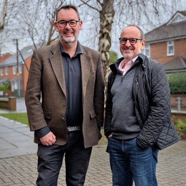 James Tutt, founder of Grannom Consulting, standing next to Andy West, founder of Westofcenter.