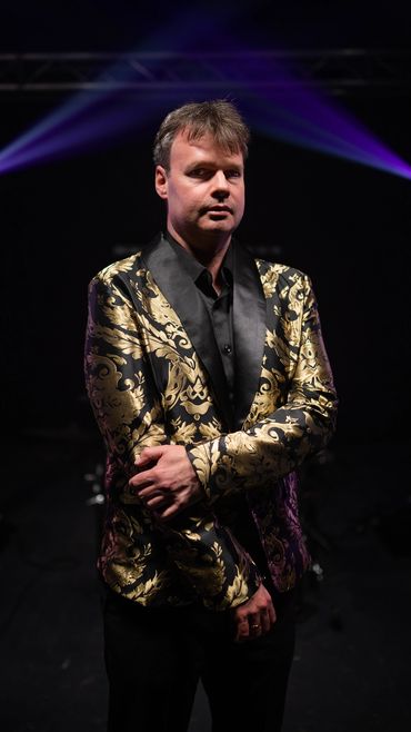 A photo of a member of the band Re-Release.