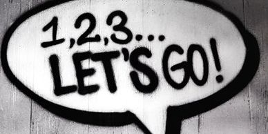 Graffiti of "1,2,3... LET'S GO!"
