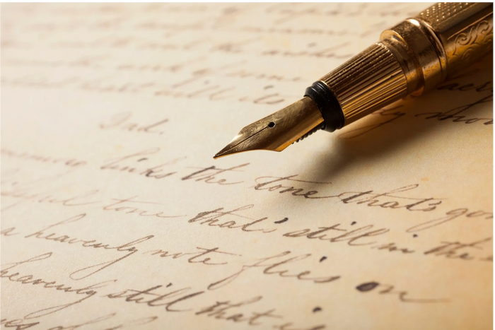 Calligraphy pen logo for medical writing jobs