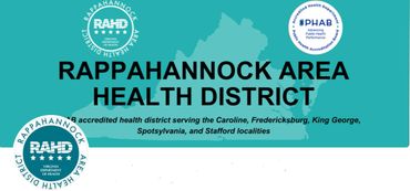 Rappahannock Area Health District logo with Virginia map and accreditation.