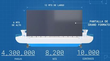 barco pantalla publicidad cancun