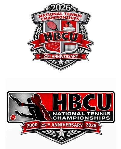 Logos for the 25th Anniversary HBCU National Tennis Championships in 2026.
