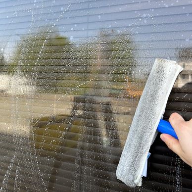 Storefront window cleaning