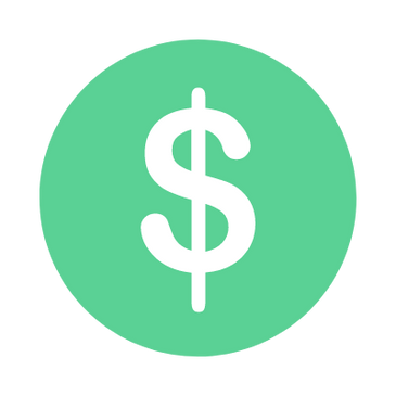 A white dollar sign in a green circle
