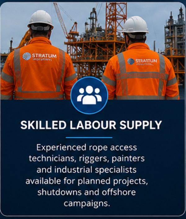 Skilled labour supply for industrial projects and offshore campaigns.