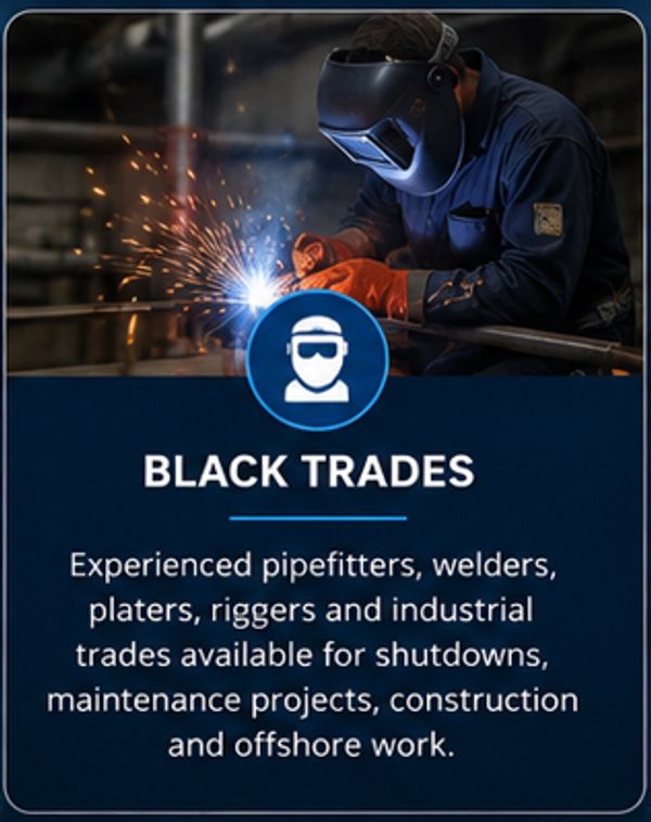 Welder working with sparks flying, promoting industrial trades.