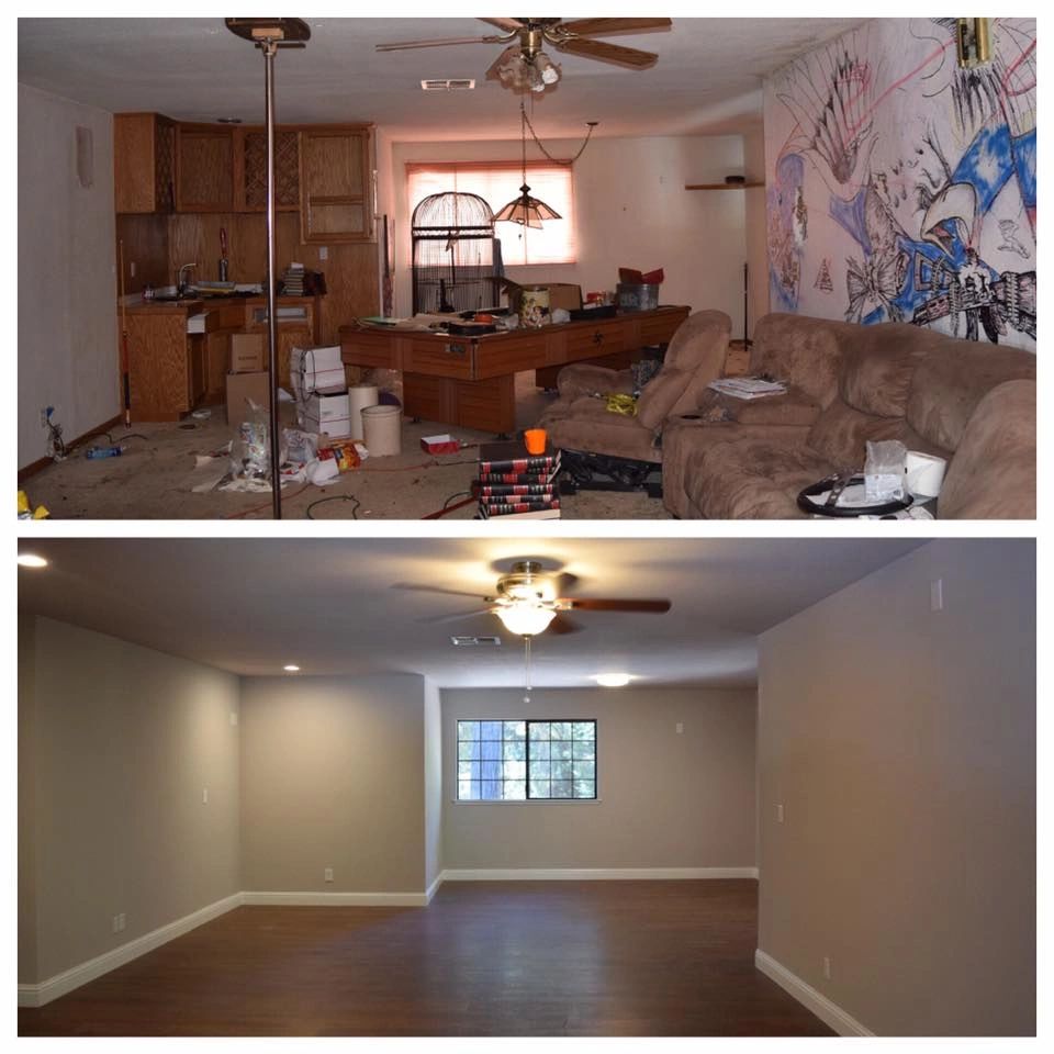 A hoarders house we cleaned out before and after