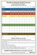 Golden Sands Golf Course Yardage and Score Card