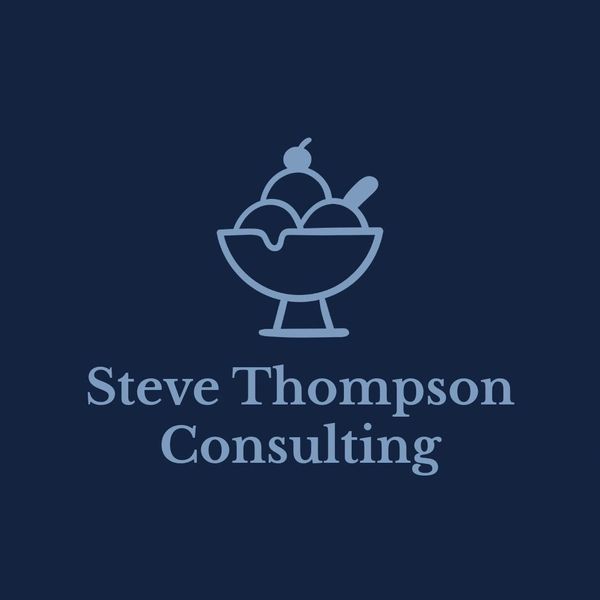 Logo of Steve Thompson Consulting with an ice cream sundae icon.