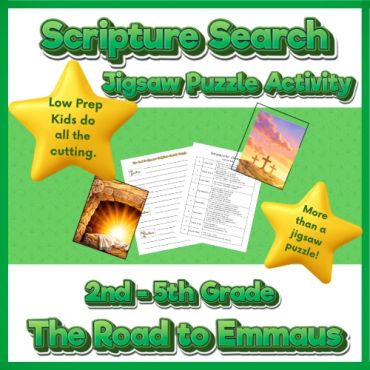 Scripture Search jigsaw puzzle activity for 2nd-5th grade kids.