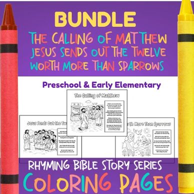 Coloring pages bundle of Bible stories for kids.