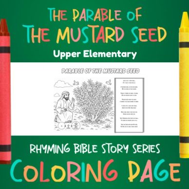 Coloring page of the parable of the mustard seed for upper elementary.