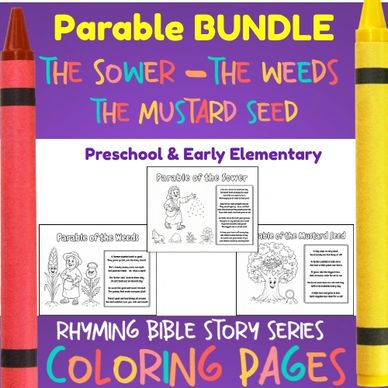Parable bundle coloring pages for preschool and early elementary.