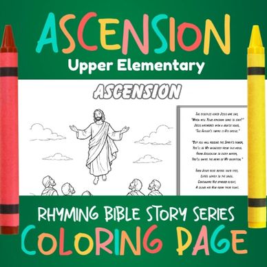 Ascension Bible story coloring page for upper elementary.