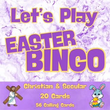 EASTER BINGO | SECULAR AND CHRISTIAN | 20 BINGO CARDS | 56 PICTURE CALLING CARDS
