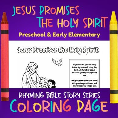 Coloring page for preschool Bible story about Jesus promising the Holy Spirit.