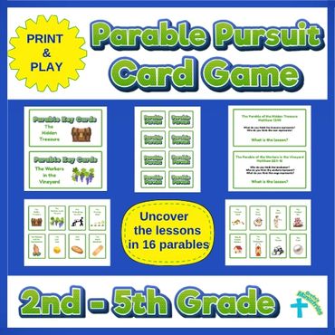 Printable Parable Pursuit Card Game for 2nd to 5th graders.