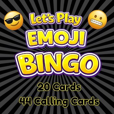 Let's play Emoji Bingo with 20 cards and 44 calling cards.