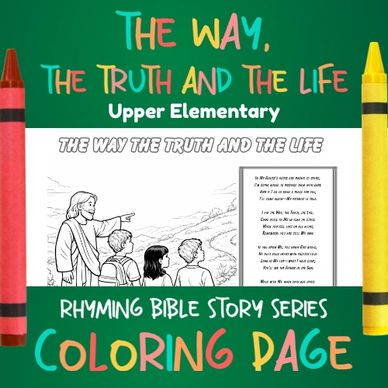 Coloring page for upper elementary Bible story series.