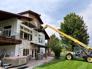 Painting is halfway complete of bardominium