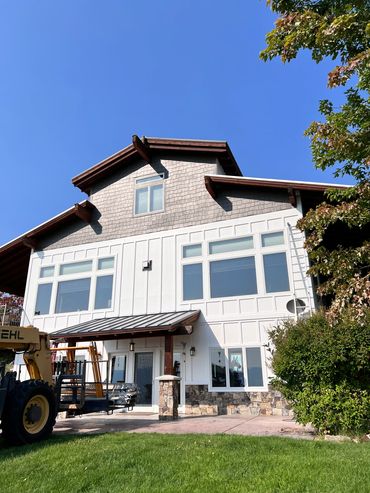 Final Paint On The Front Of The Barndominium