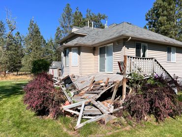 Damaged Deck From Wind Storm