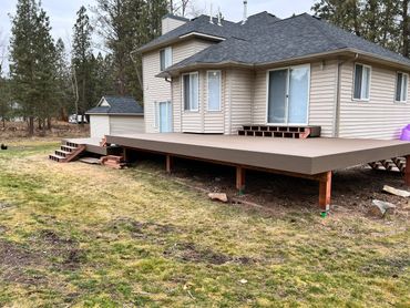 Completed new deck for our clients including custom stairs.