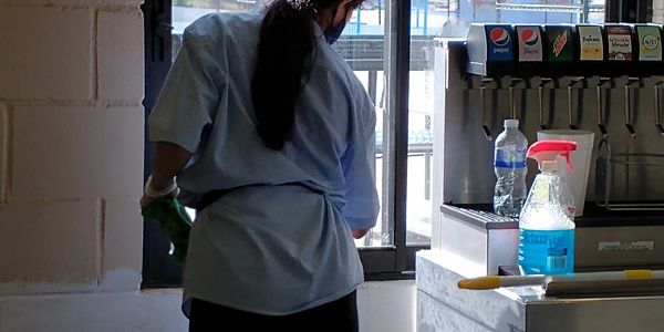 Commercial cleaning team