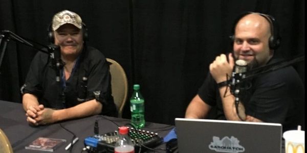 Tom being interviewed by Wes Germer at the International Bigfoot Conference