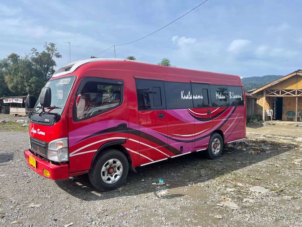 Red Almasar public bus to Bukit Lawang