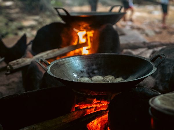 Cooking in the jungle of Sumatra