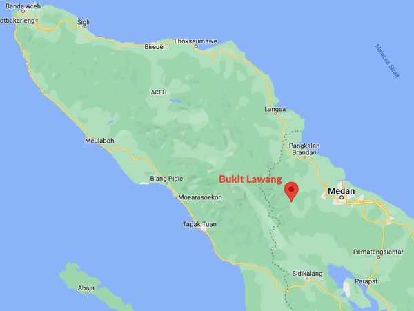Map of Bukit Lawang, Sumatra, Indonesia