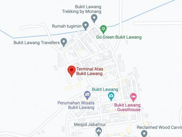 Map of Bukit Lawang, Sumatra, Indonesia