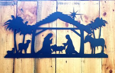 Plasma Cut Nativity, Metal Wall Art
