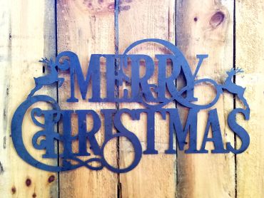 Plasma Cut Merry Christmas, Metal Wall Art
