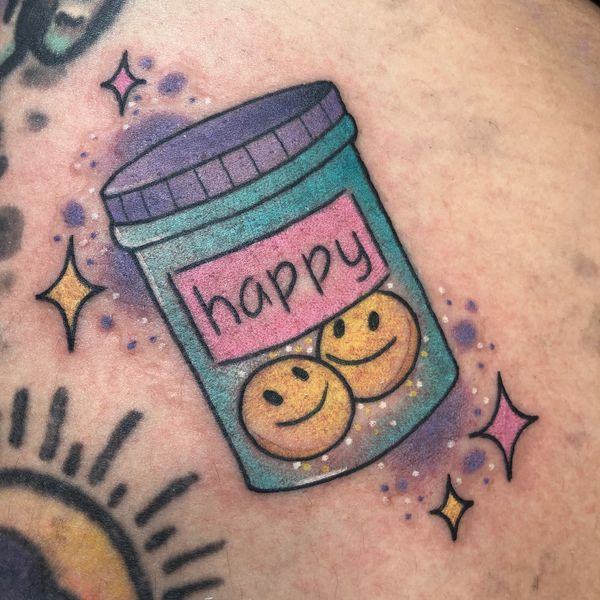 Happy Pills Medication Kawaii Cute Tattoo