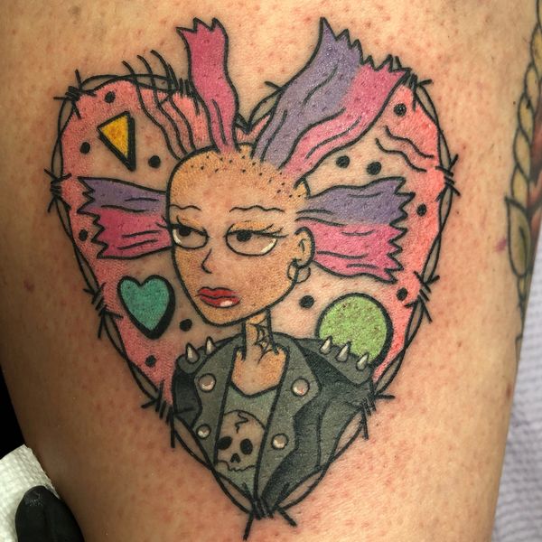 Cynthia from Rugrats Angelica Pickles Punk Leather Jacket Skull Kawaii Pastel Grunge Goth Cute Tatto